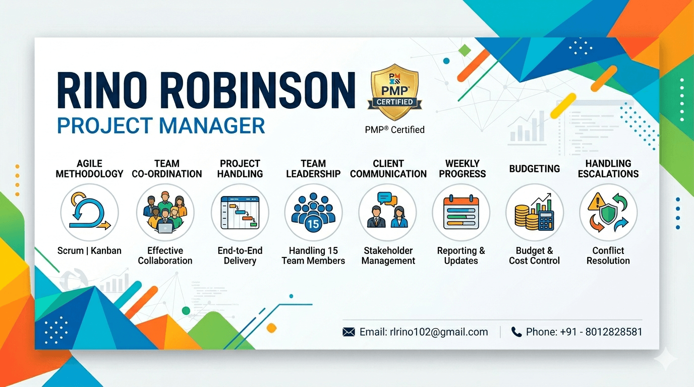 Rino Robinson — PMP Certified Project Manager — Core Competencies